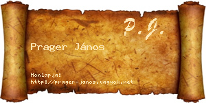 Prager János névjegykártya